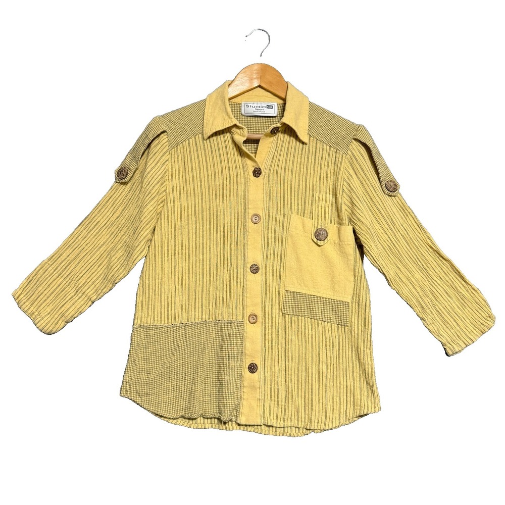 Vintage 90s Studio G Sport Utility Shirt Womens M Mori Kei Eclectic Retro Boho